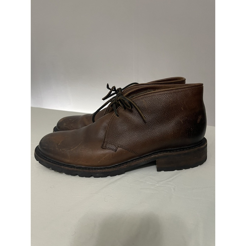 Frye Men's Size 10 Brown Leather James Lace Up Chukka Boot Shearling Lined - Picture 3 of 9